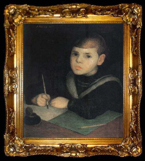 framed  Diego Rivera The Child Writing the word, ta009-2